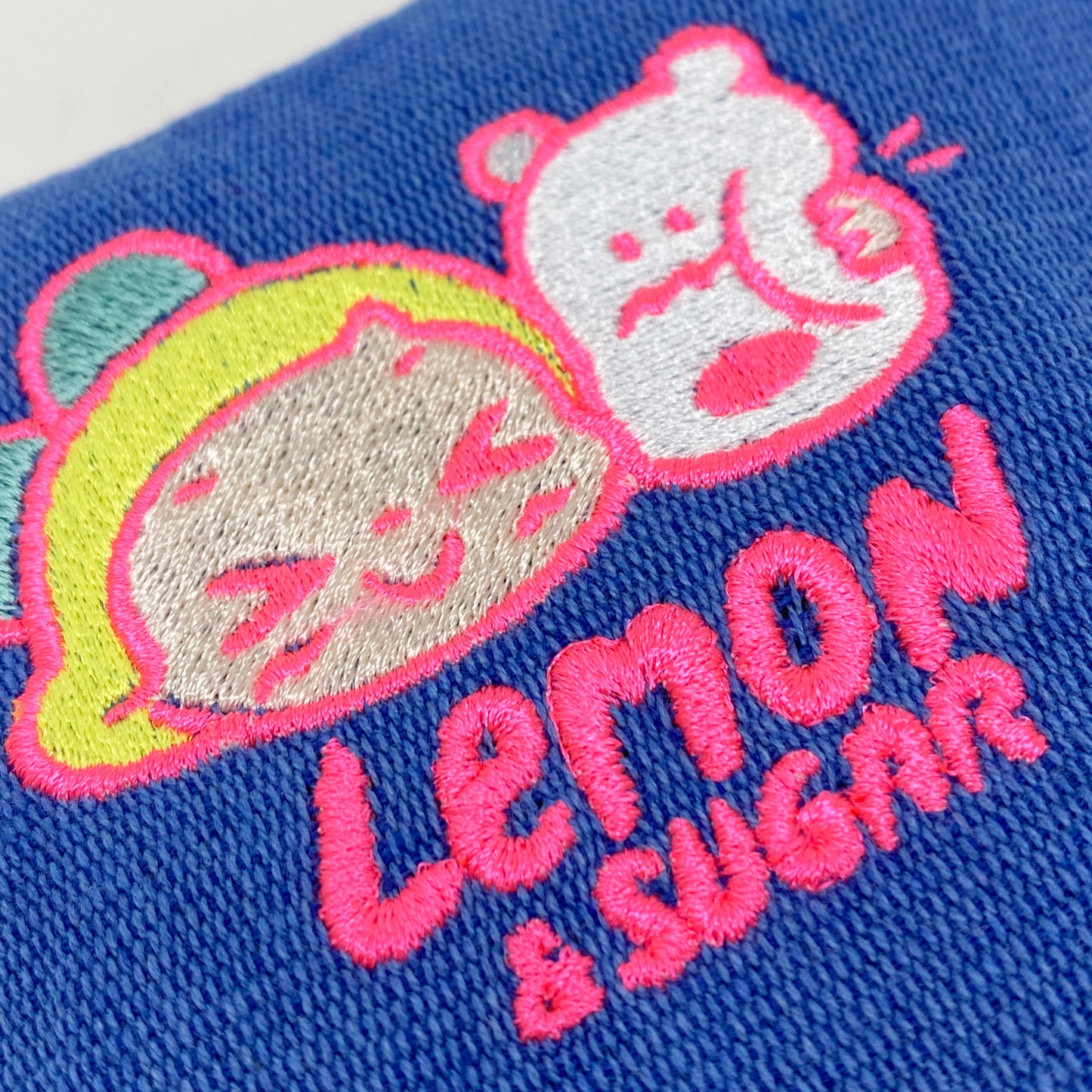 シャンブリック刺しゅうポーチ - レモン&シュガー