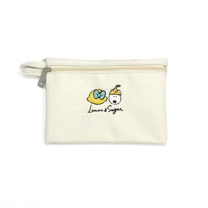 ユーティリティ刺繍ポーチ - レモン＆シュガー