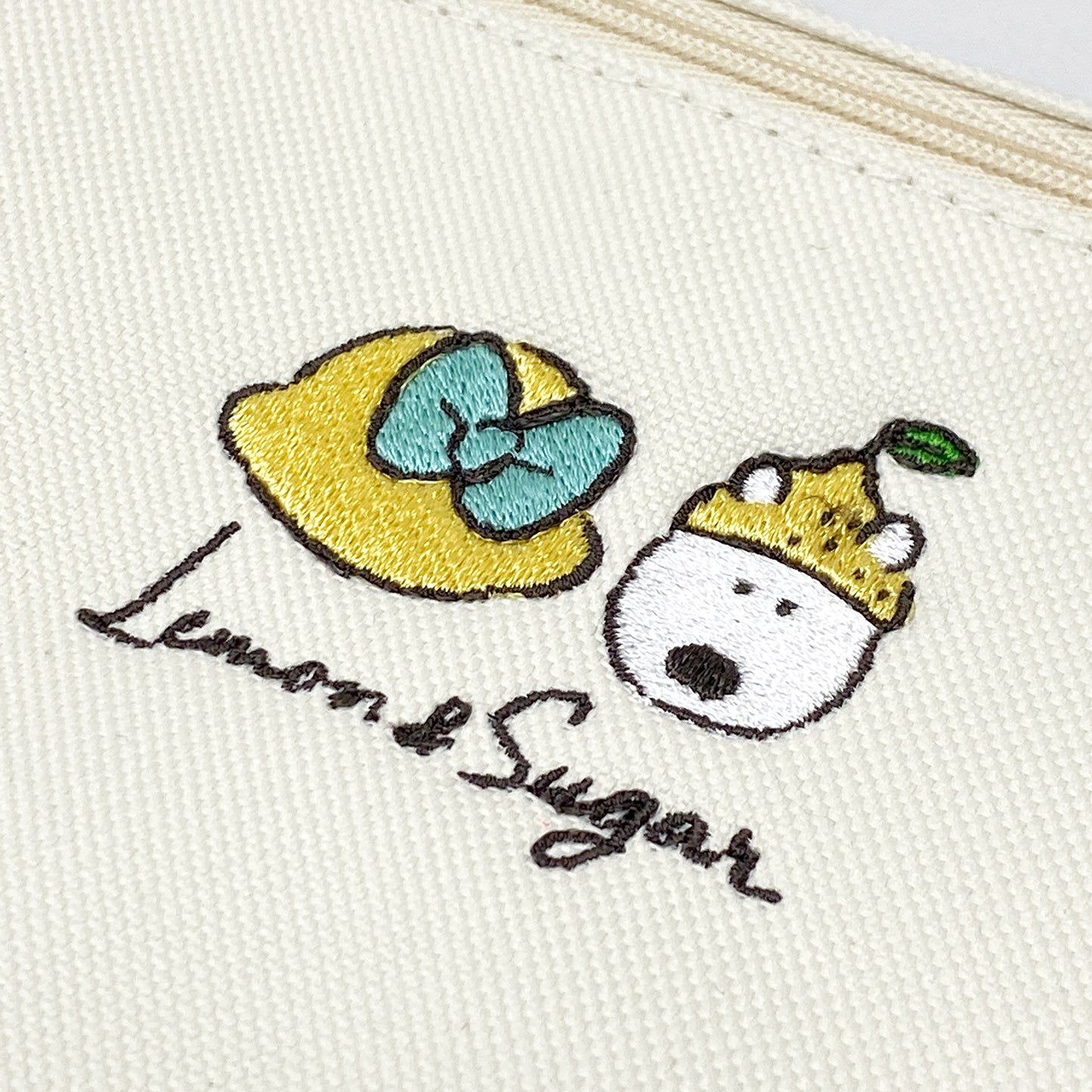 ユーティリティ刺繍ポーチ - レモン＆シュガー